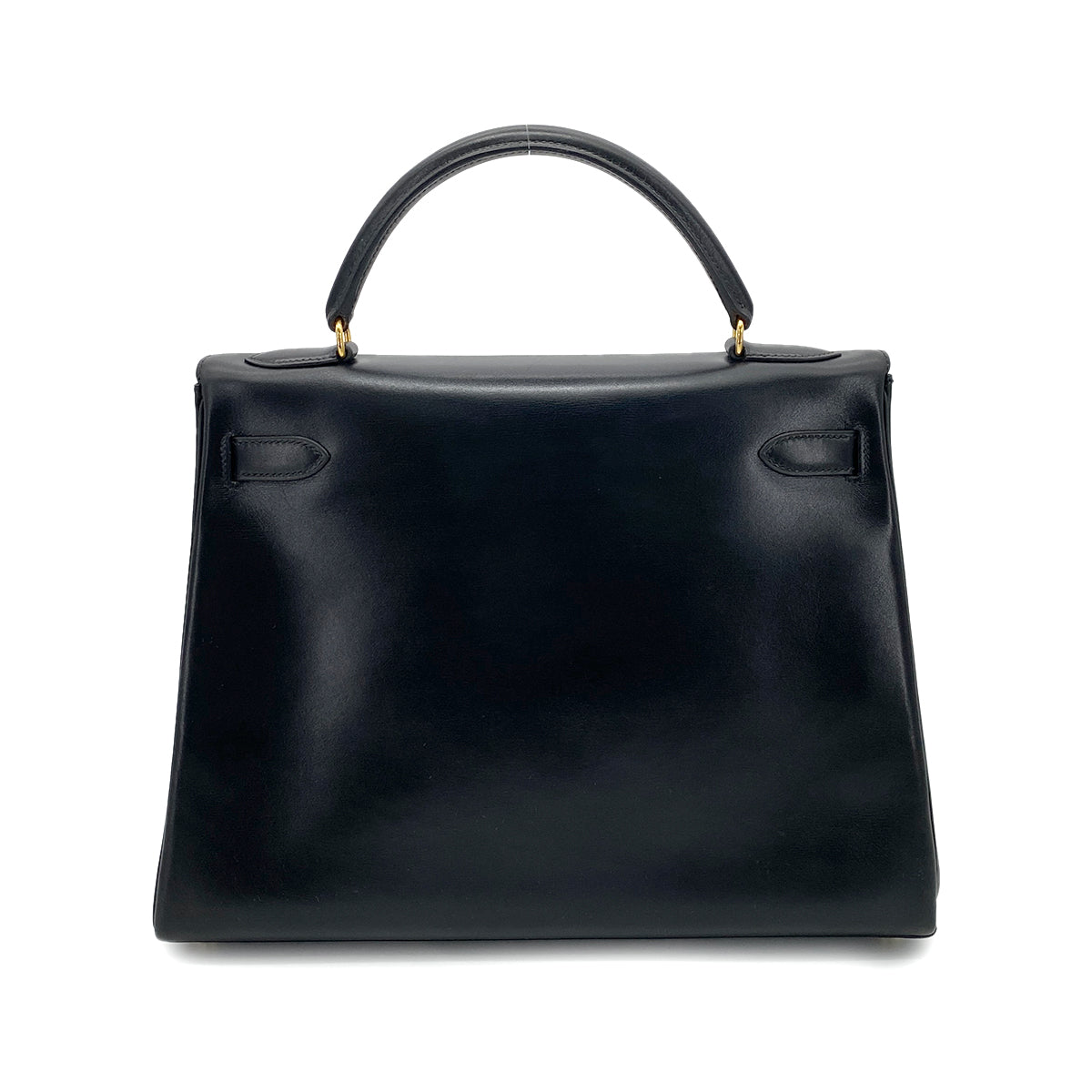 HERMES KELLY 32 RETOURNE BLACK BOXCALF HAND SHOULDER BAG 〇Y GHW 90256419