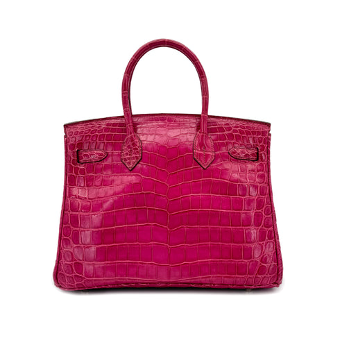HERMES BIRKIN 30 FUCHSIA CROCODILE NILOTICUS HAND BAG □I SHW 90256428 - PURPOSE