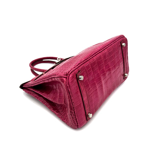 HERMES BIRKIN 30 FUCHSIA CROCODILE NILOTICUS HAND BAG □I SHW 90256428 - PURPOSE