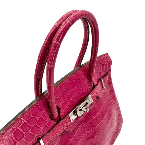 HERMES BIRKIN 30 FUCHSIA CROCODILE NILOTICUS HAND BAG □I SHW 90256428 - PURPOSE
