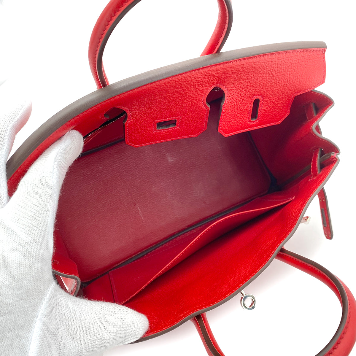 HERMES BIRKIN 25 ROUGE COEUR TOGO HAND BAG SHW D SHW 90256461