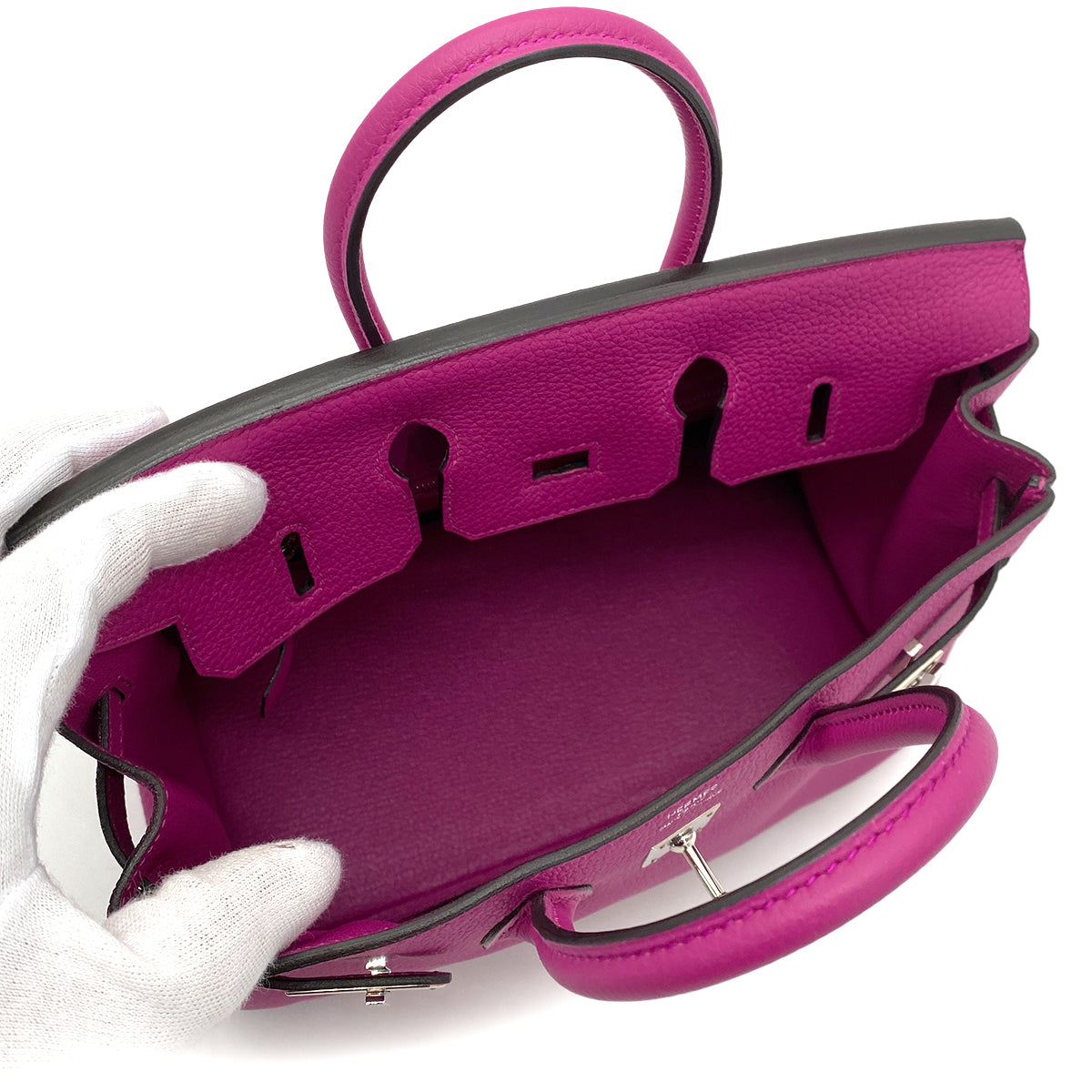 HERMES BIRKIN 25 ROSE PURPLE TOGO HAND BAG C SHW 90256465