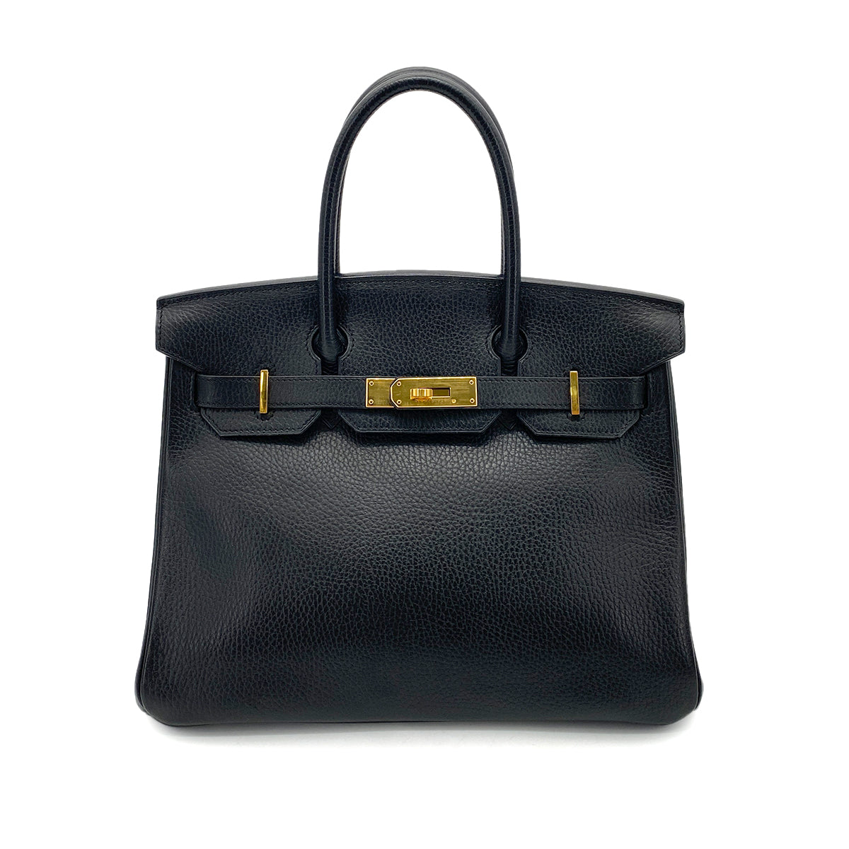 HERMES BIRKIN 30 BLACK ARDENNES HAND BAG □B GHW 90256466