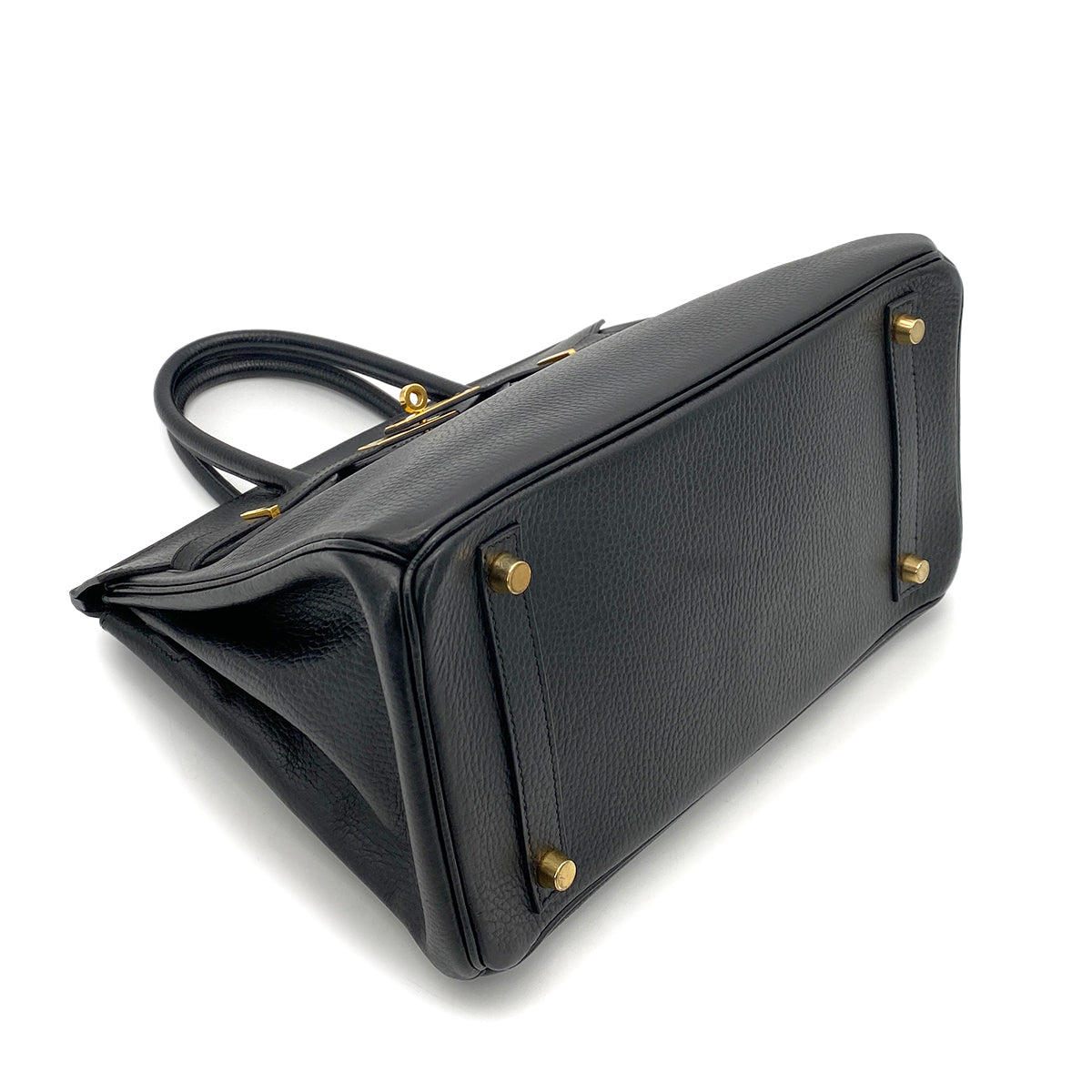 HERMES BIRKIN 30 BLACK ARDENNES HAND BAG □B GHW 90256466