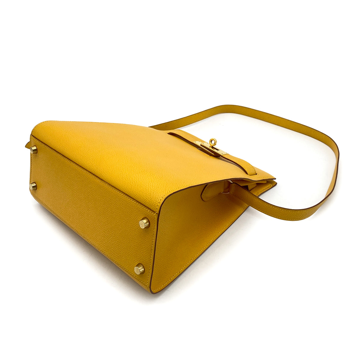 HERMES KELLY SPORTS MM JAUNE COUCHEVEL SHOULDER BAG □A 90256920
