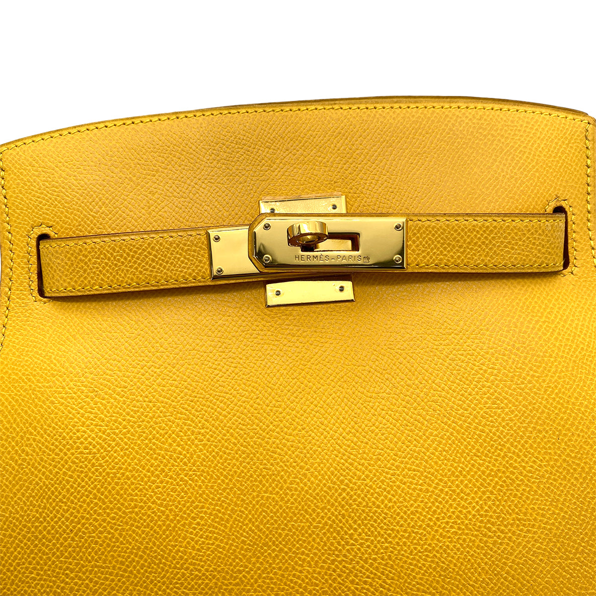 HERMES KELLY SPORTS MM JAUNE COUCHEVEL SHOULDER BAG □A 90256920