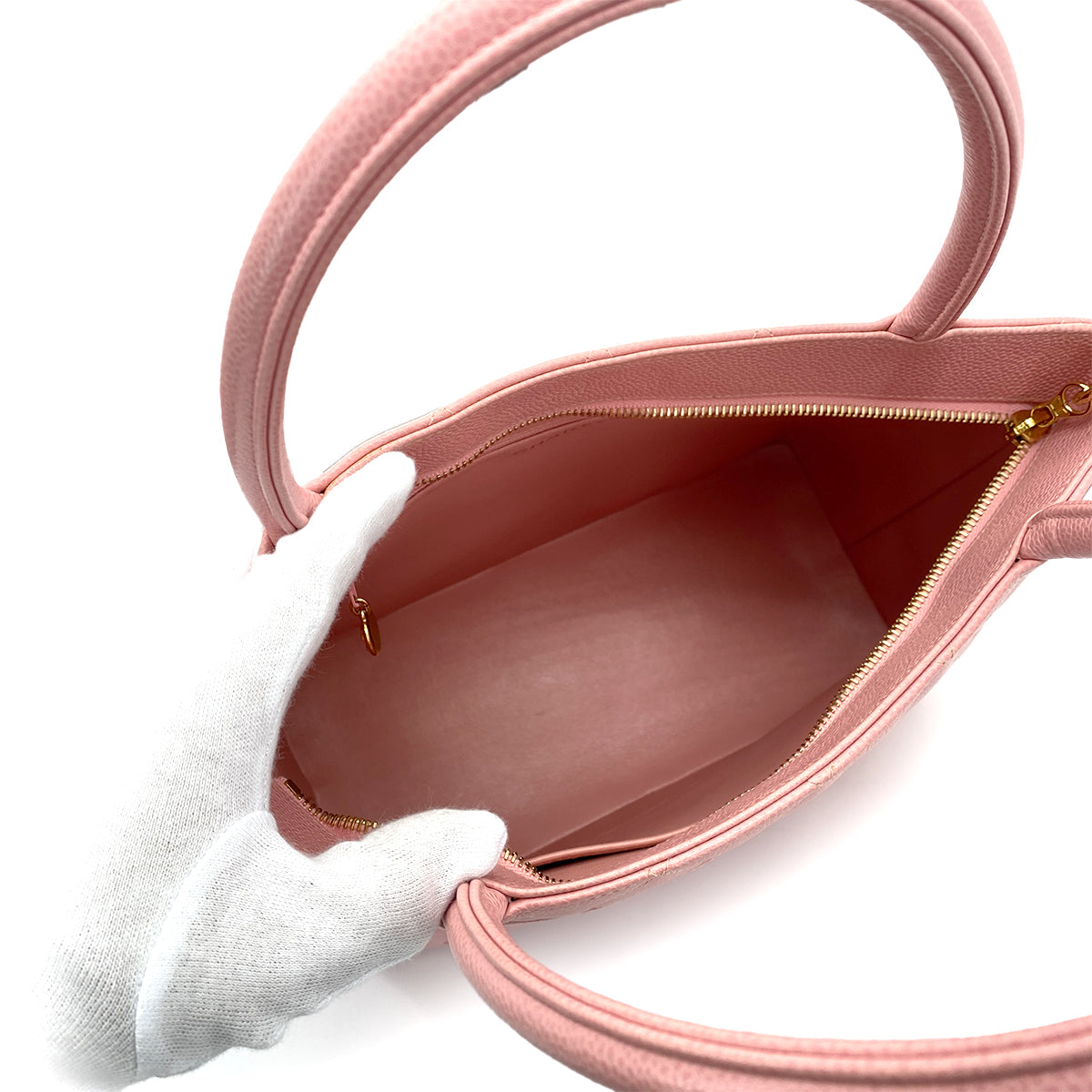 CHANEL VINTAGE MEDALLION TOTE BAG PINK CAVIAR SKIN 90256925