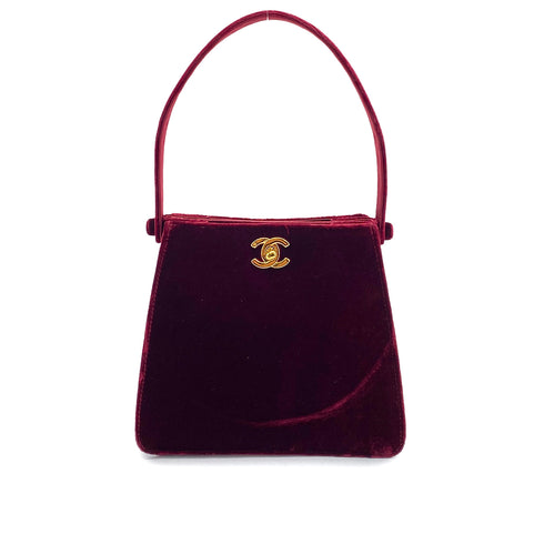 CHANEL VINTAGE HAND BAG BORDEAUX VELOR 90256927 - PURPOSE