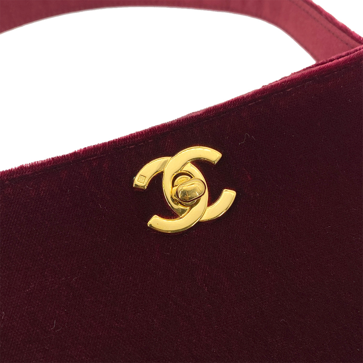 CHANEL VINTAGE HAND BAG BORDEAUX VELOR 90256927