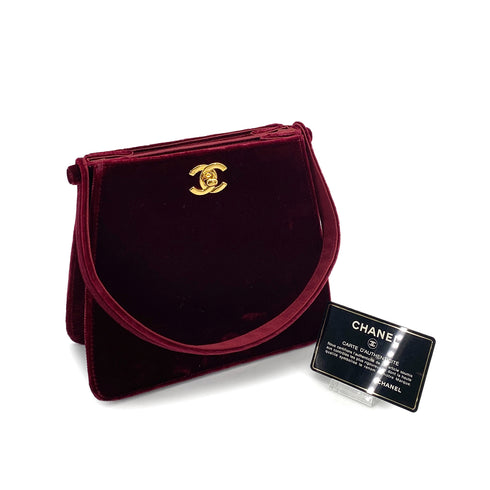CHANEL VINTAGE HAND BAG BORDEAUX VELOR 90256927 - PURPOSE