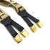 CHANEL VINTAGE SUSPENDER LOGO BEIGE BLACK CANVAS LEATHER 90256935 - PURPOSE