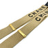 CHANEL VINTAGE SUSPENDER LOGO BEIGE BLACK CANVAS LEATHER 90256935 - PURPOSE