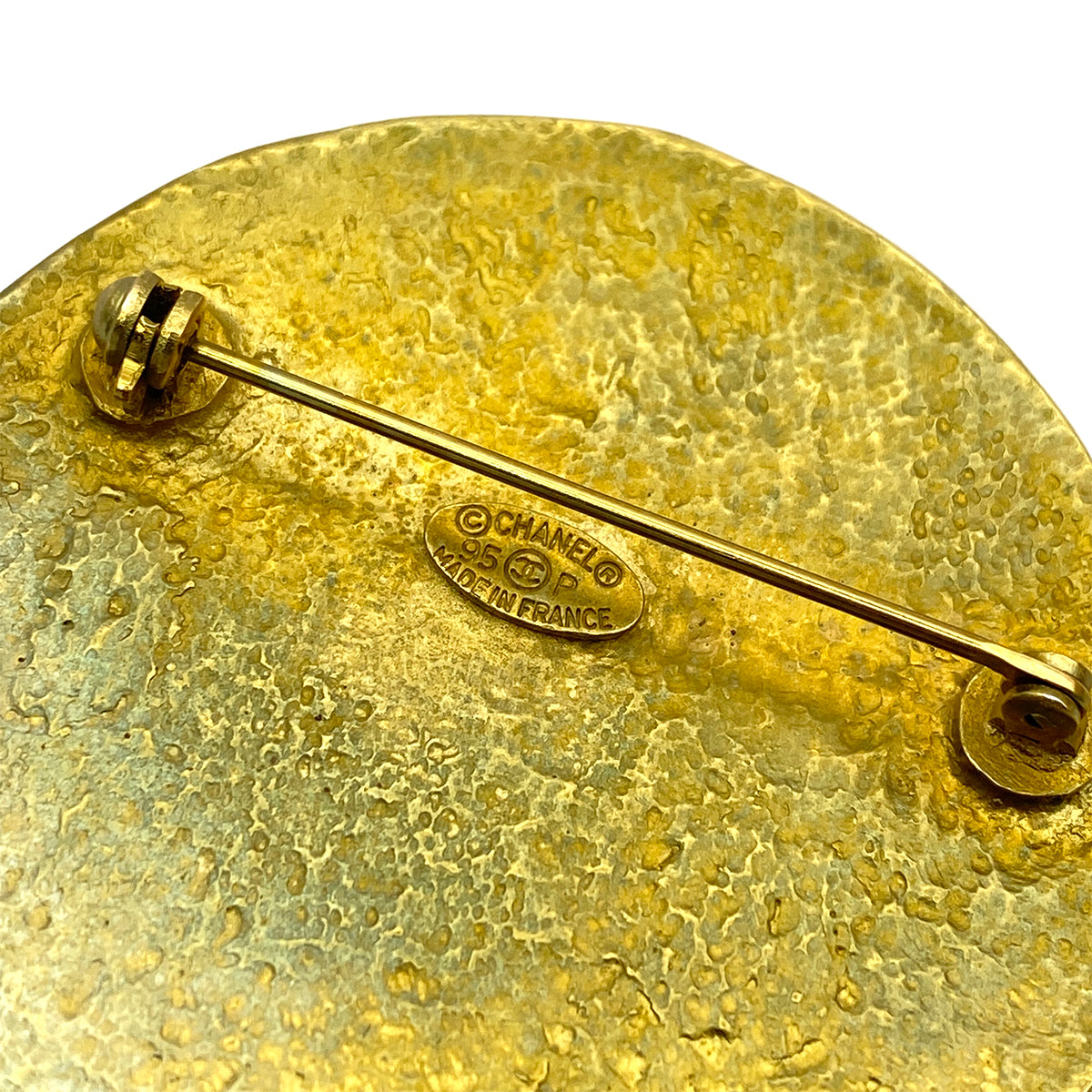CHANEL VINTAGE COCOMARK BROOCH GOLD ROUND ACCESSORY 95P 90256937