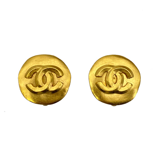 CHANEL VINTAGE EARRINGS ROUND COCOMARK ACCESSORY 96P 90256942