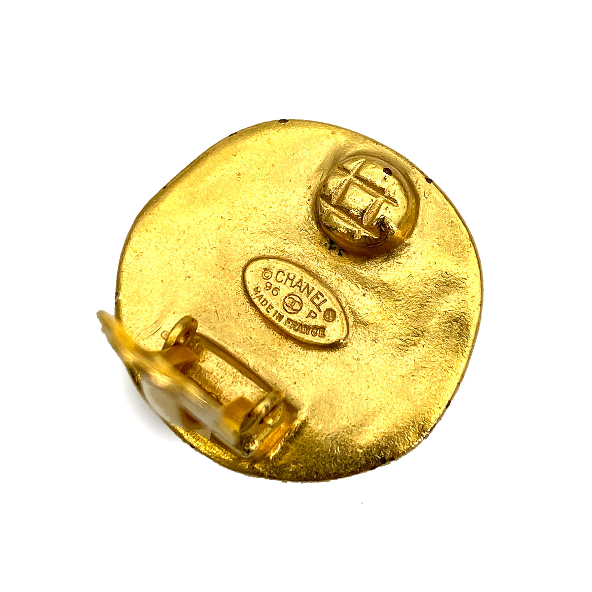 CHANEL VINTAGE EARRINGS ROUND COCOMARK ACCESSORY 96P 90256949