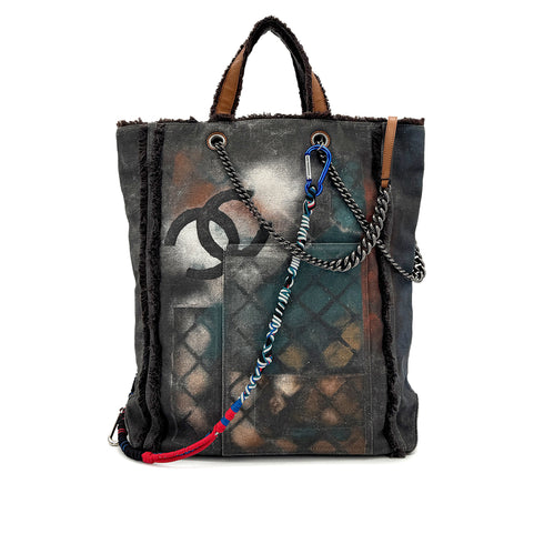 CHANEL GRAFFITI BRICOLAGE TOTE SHOULDER BAG CANVAS A92317 90257290 - PURPOSE