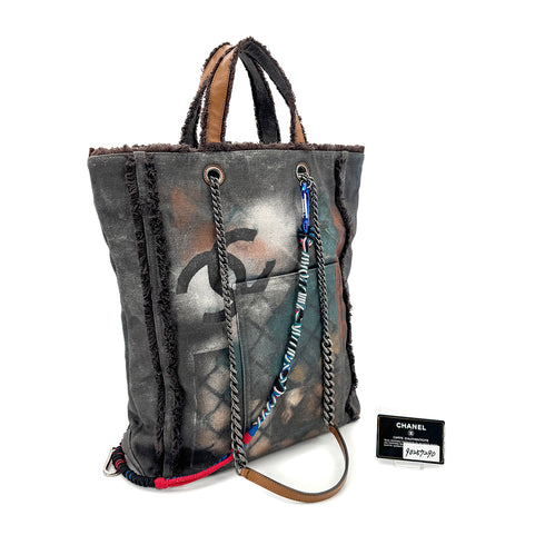 CHANEL GRAFFITI BRICOLAGE TOTE SHOULDER BAG CANVAS A92317 90257290 - PURPOSE