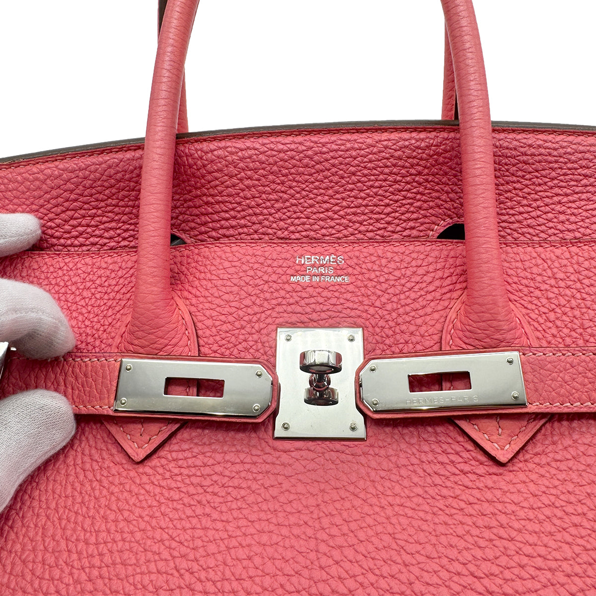 HERMES BIRKIN35 ROSE LIPSTICK TOGO HAND BAG □Q SHW 90272968