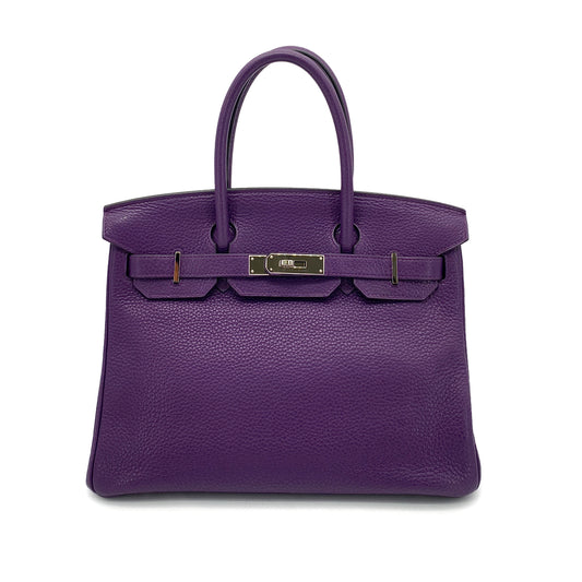 HERMES BIRKIN 30 ULTRA VIOLET TAURILLON CLEMENCE HAND BAG □P SHW 90257294