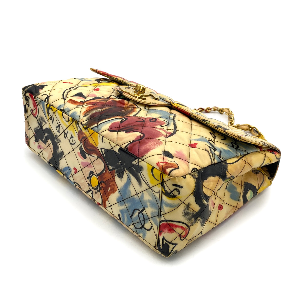 CHANEL VINTAGE MAXI MATELASSE 34 CHAIN SHOULDER BAG MULTICOLOR PVC HAWAI LIMITED 90257305