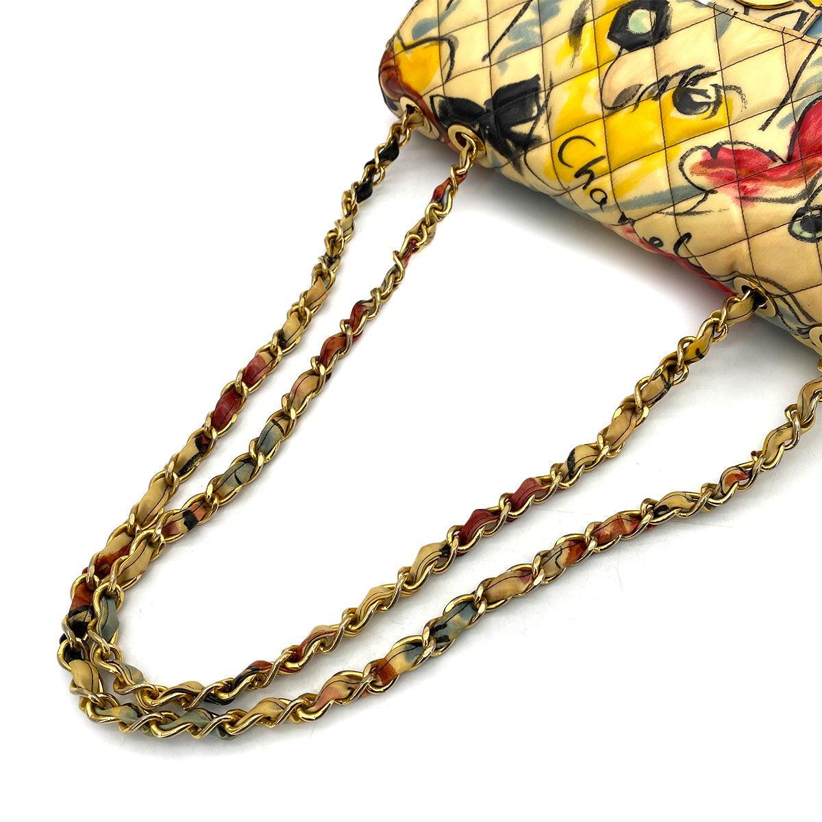 CHANEL VINTAGE MAXI MATELASSE 34 CHAIN SHOULDER BAG MULTICOLOR PVC HAWAI LIMITED 90257305