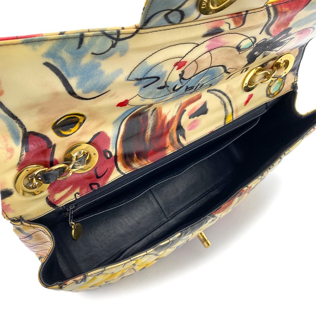 CHANEL VINTAGE MAXI MATELASSE 34 CHAIN SHOULDER BAG MULTICOLOR PVC HAWAI LIMITED 90257305