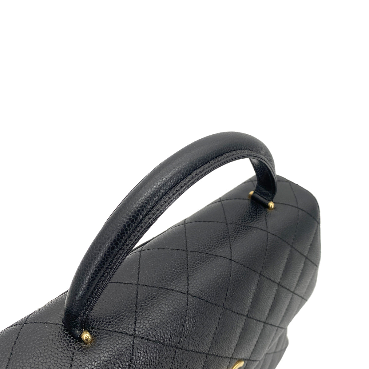 CHANEL VINTAGE MATELASSE HAND BAG BLACK CAVIAR SKIN 90257445