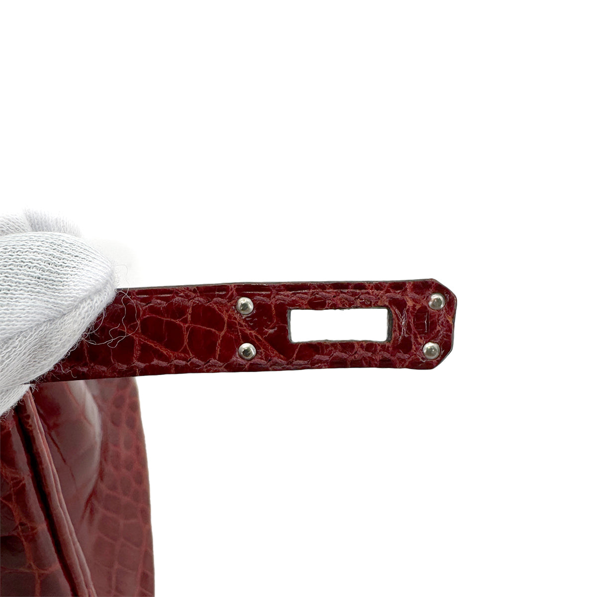 HERMES BIRKIN 25 ROUGE H CROCODILE NILOTICUS HAND BAG □L SHW 90257459