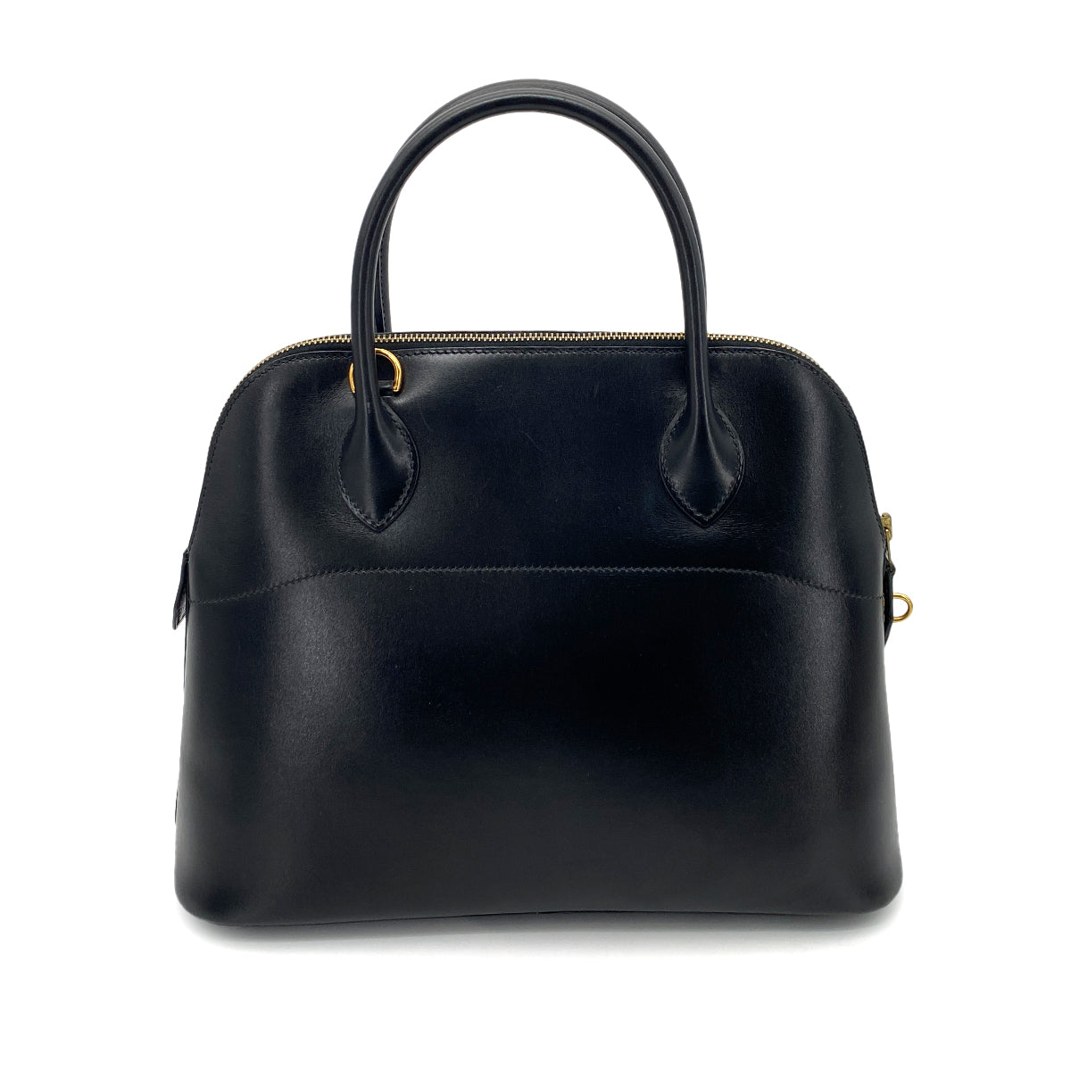 HERMES BOLIDE 31 BLACK BOXCALF HAND SHOULDER BAG □F 90257595