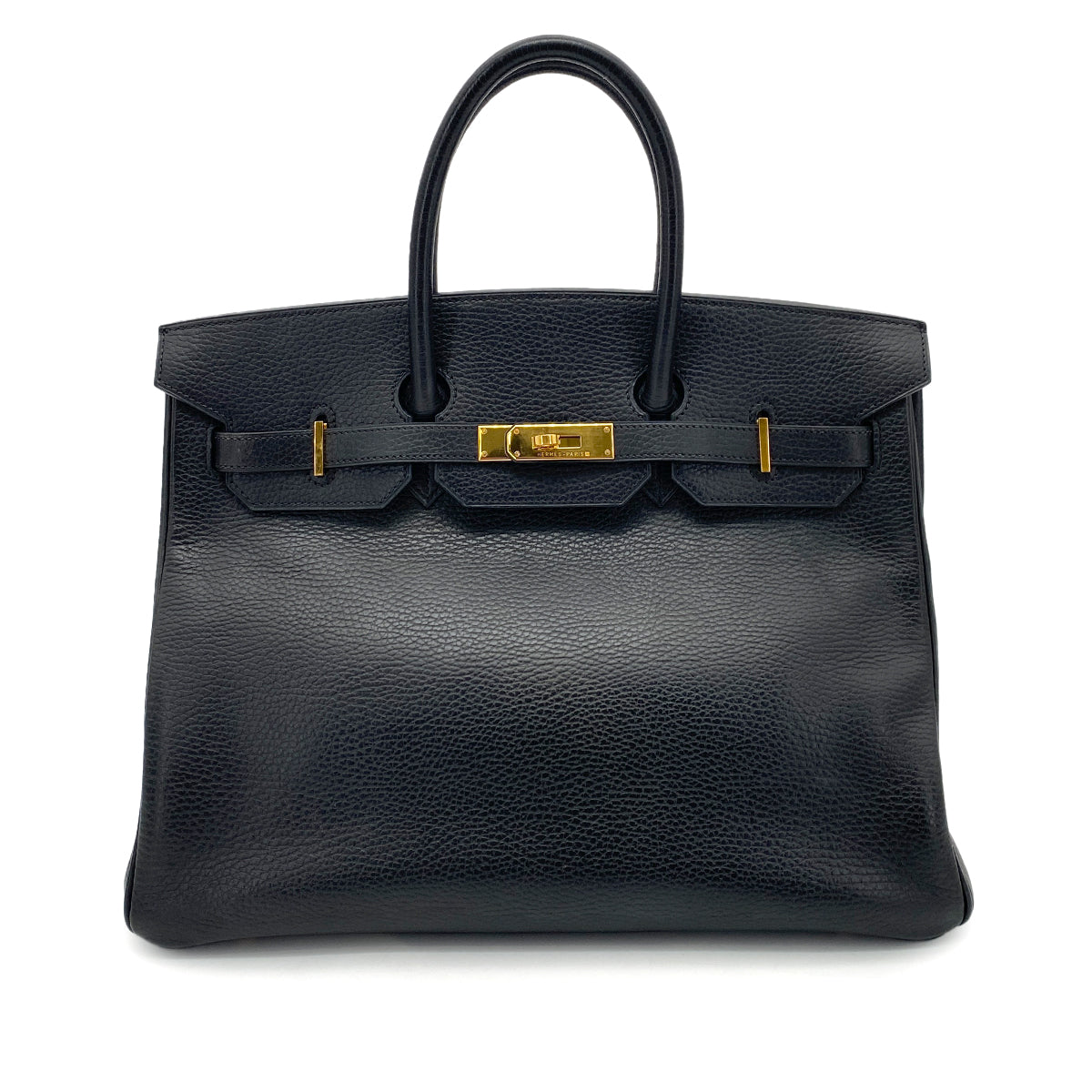 HERMES BIRKIN 35 BLACK ARDENNES HAND BAG □F GHW 90257598