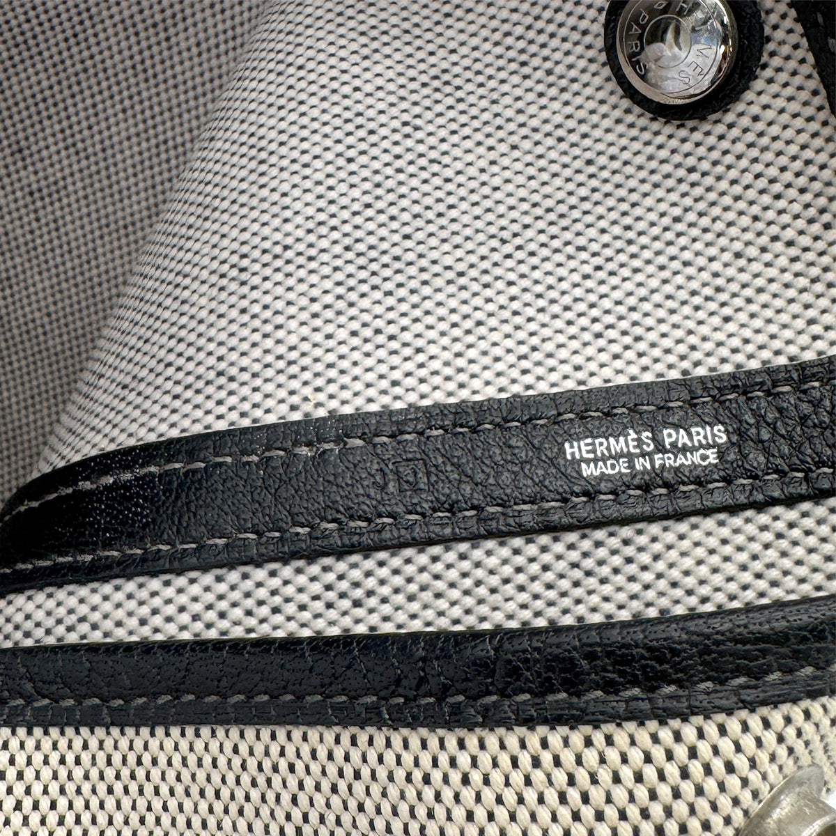 HERMES GARDEN PARTY PM BLACK TOILE H TOTE BAG □J 90257602