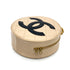 CHANEL VINTAGE ROUND VANITY HAND BAG BEIGE ENAMEL 90257628 - PURPOSE