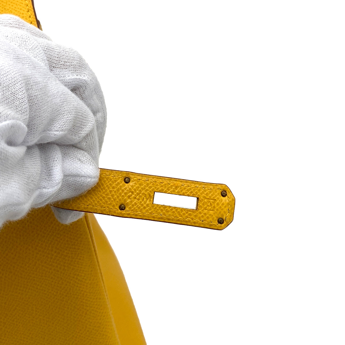 HERMES HAUT A COURROIES 32 JAUNE COUCHEVEL HAND BAG □A 90258052