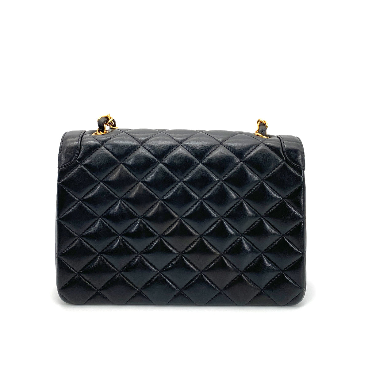 CHANEL MATELASSE CHAIN SHOULDER BAG BLACK LAMB SKIN 90258055
