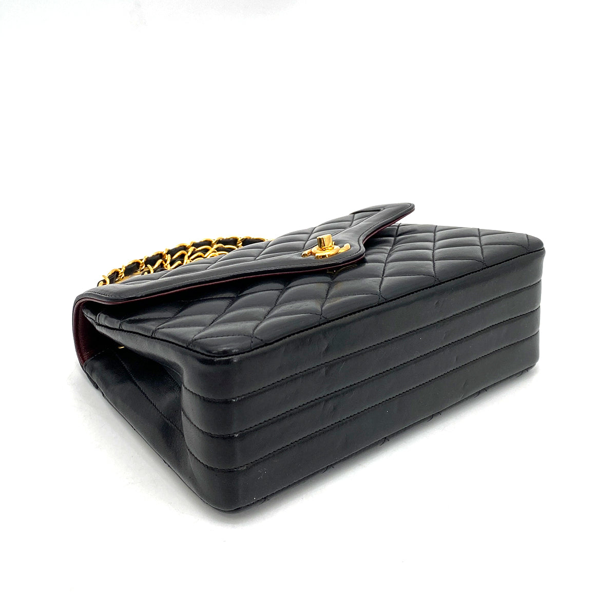 CHANEL MATELASSE CHAIN SHOULDER BAG BLACK LAMB SKIN 90258055
