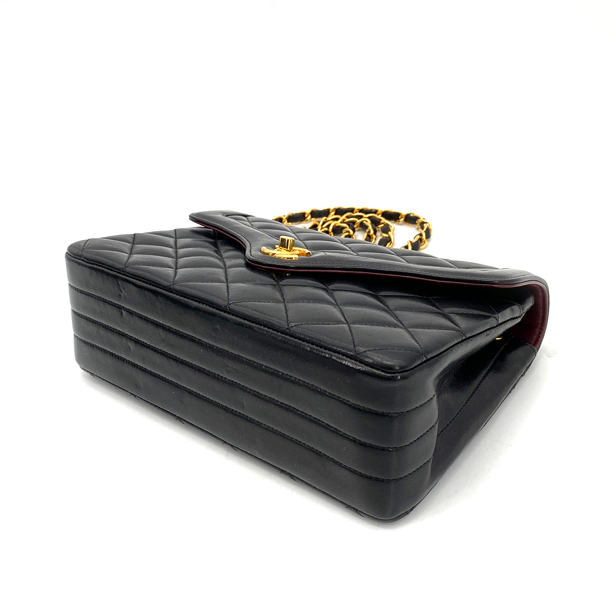 CHANEL MATELASSE CHAIN SHOULDER BAG BLACK LAMB SKIN 90258055