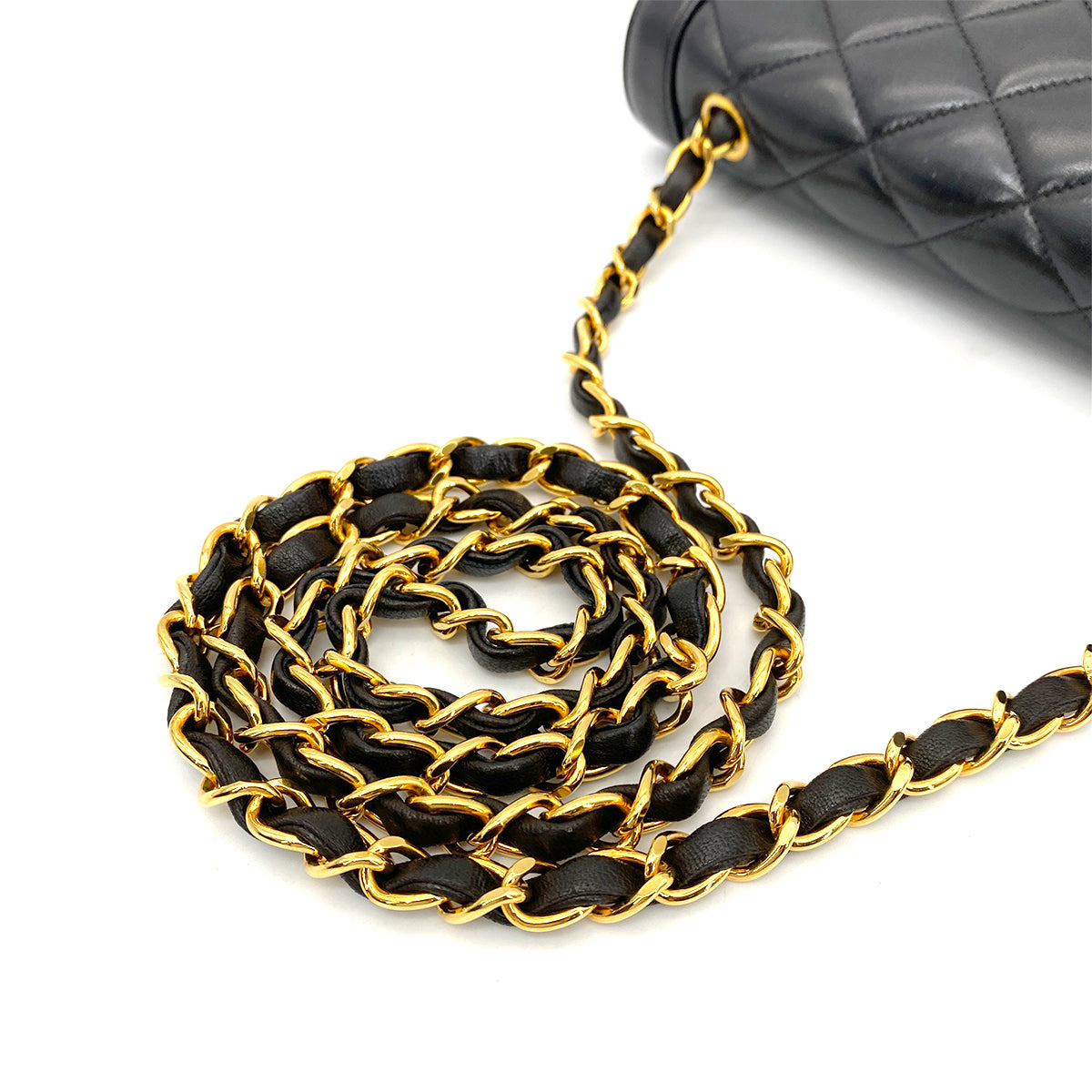 CHANEL MATELASSE CHAIN SHOULDER BAG BLACK LAMB SKIN 90258055