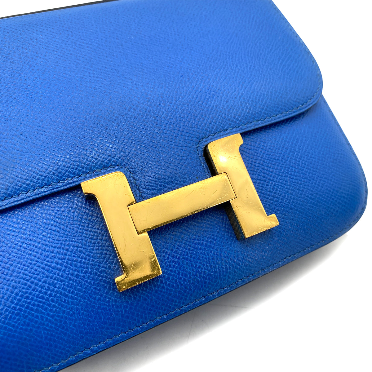 HERMES CONSTANCE MINI 18 BLUE COUCHVEL SHOULDER BAG 〇X 90258059