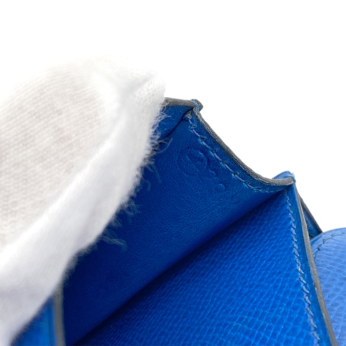 HERMES CONSTANCE MINI 18 BLUE COUCHVEL SHOULDER BAG 〇X 90258059