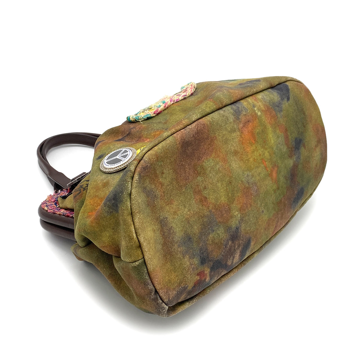 CHANEL EMBROIDARY BOWLING HAND BAG MULTICOLOR CANVAS LEATHER 90258066