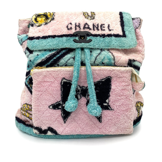 CHANEL VINTAGE BACK PACK PILE FABRIC MULTICOLOR 90258067