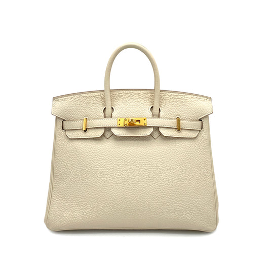 HERMES BIRKIN 25 CRAIE TAURILLON CLEMENCE HAND BAG Y GHW 90258086