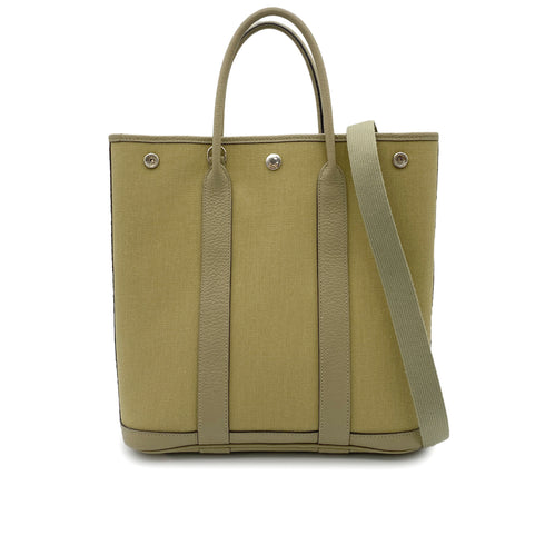 HERMES GARDEN FILE PM TOILE MILITARY KHAKI TOTE SHOULDER BAG Z 90258087 - PURPOSE