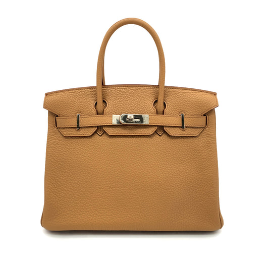 HERMES BIRKIN 30 TABAC CAMEL TAURILLON CLEMENCE HAND BAG □M SHW 90258092