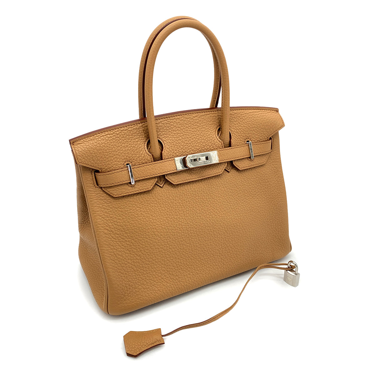 HERMES BIRKIN 30 TABAC CAMEL TAURILLON CLEMENCE HAND BAG □M SHW 90258092