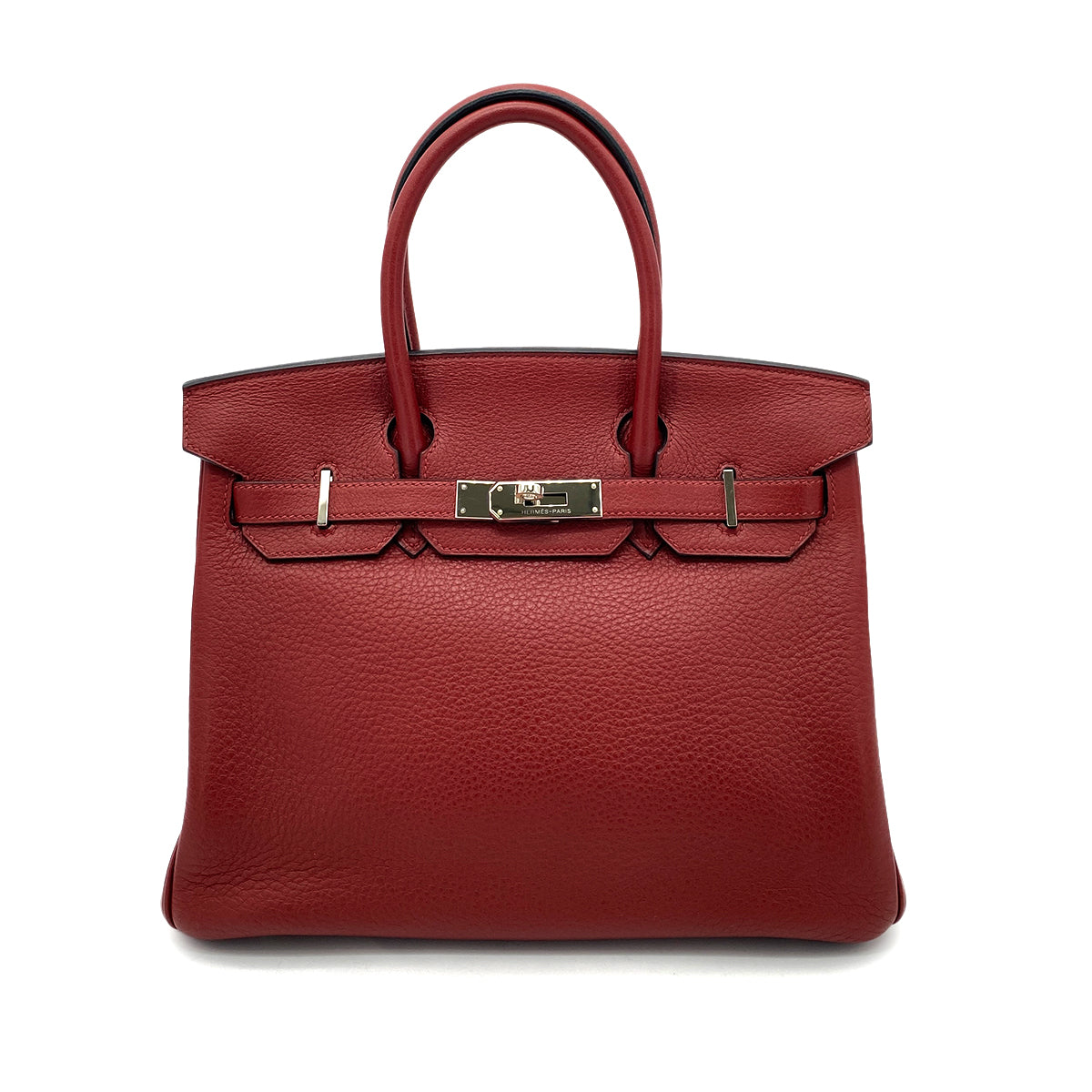HERMES BIRKIN 30 ROUGE H TAURILLON CLEMENCE HAND BAG □J SHW 90258096