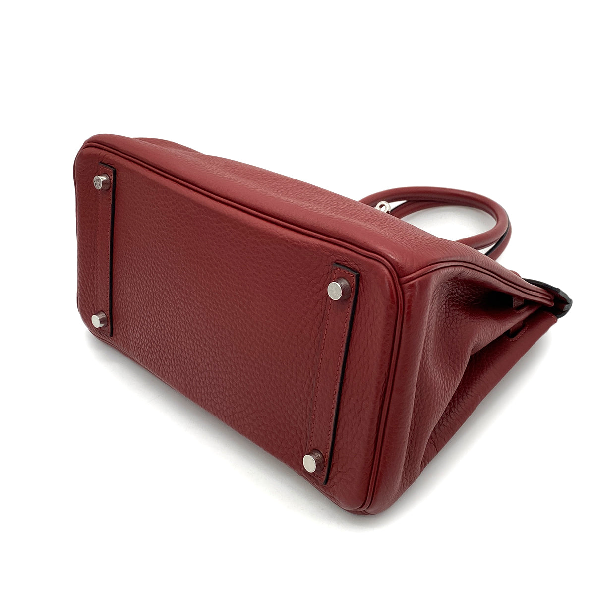 HERMES BIRKIN 30 ROUGE H TAURILLON CLEMENCE HAND BAG □J SHW 90258096