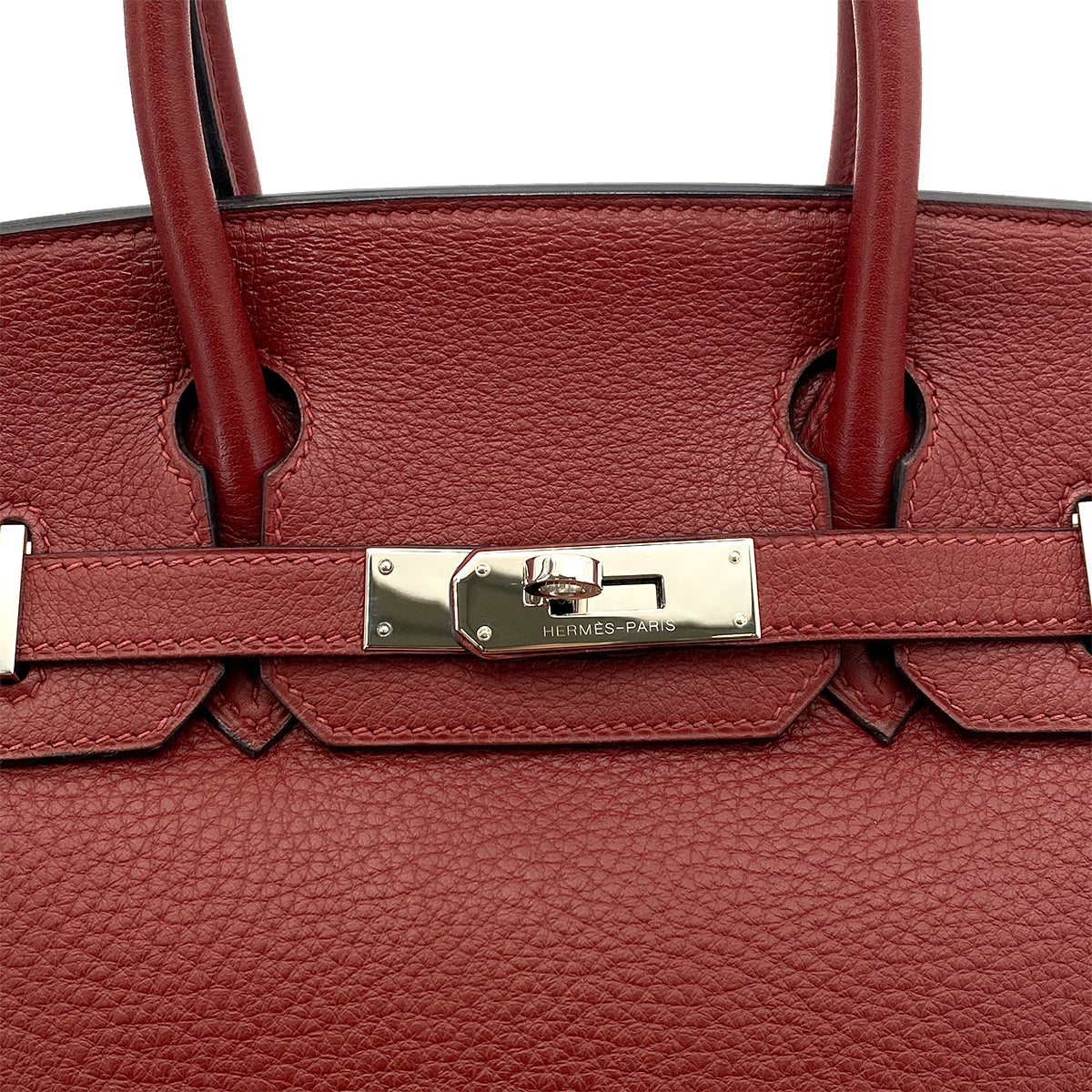 HERMES BIRKIN 30 ROUGE H TAURILLON CLEMENCE HAND BAG □J SHW 90258096
