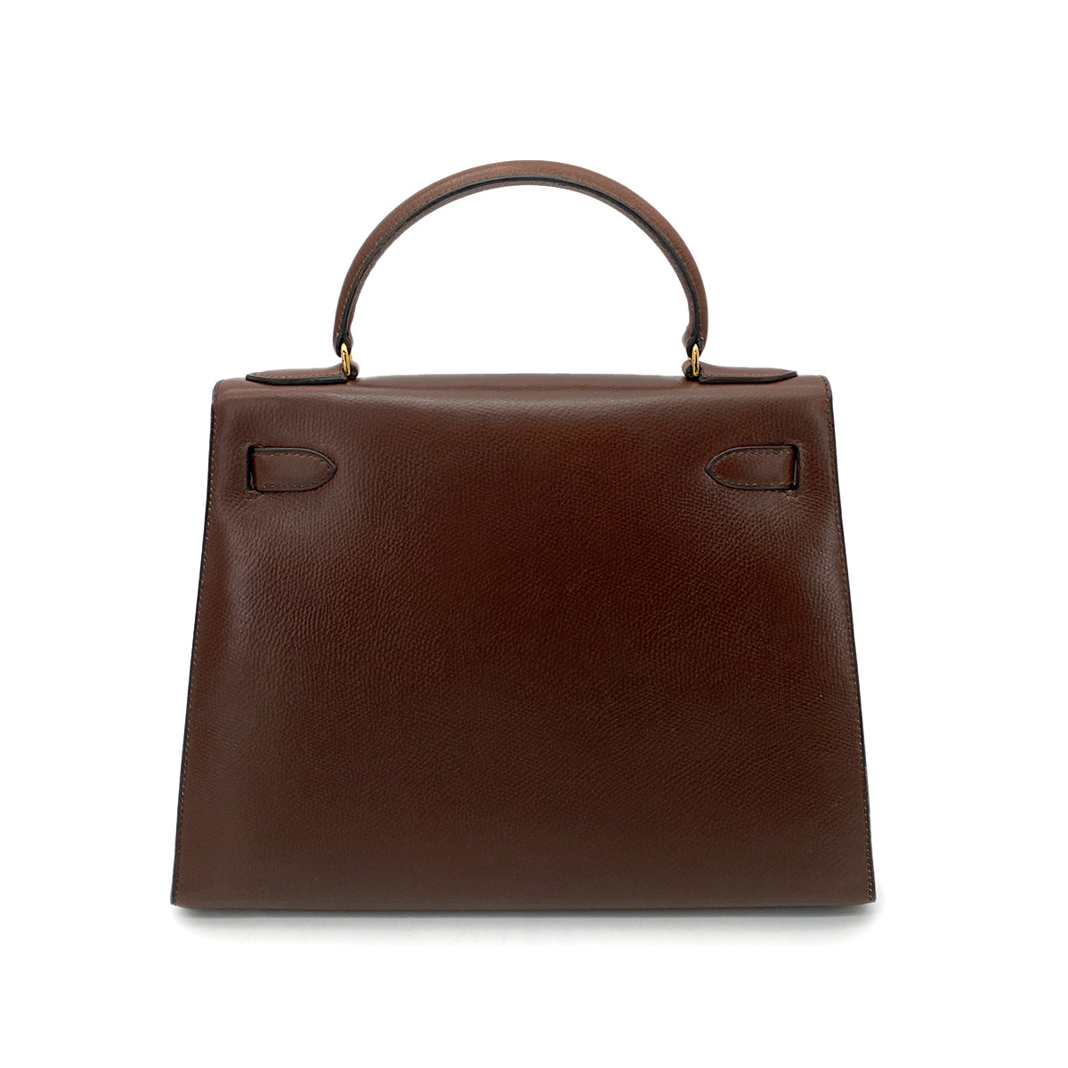 HERMES KELLY 28 SELLIER BROWN LISSE HAND BAG 〇J GHW 90258098