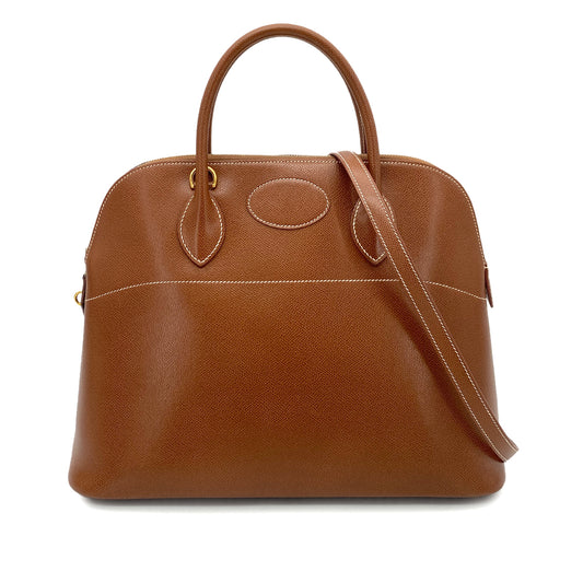 HERMES BOLIDE 35 FAUVE COUCHEVEL HAND SHOULDER BAG □G 90258100